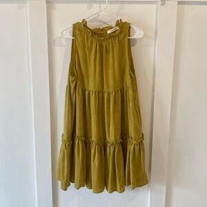 MUSTARD SEED tiered mustard sleeveless dress